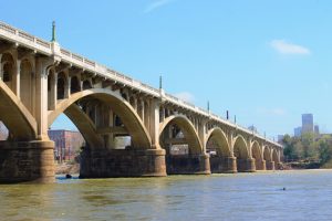 A beautiful bridge along the riverwalk in downtown Columbia, SC