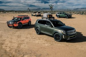 2020 Kia Telluride parked in the desert