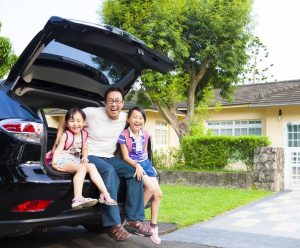 A family near Orangeburg, South Carolina getting ready to drive to local activity. 