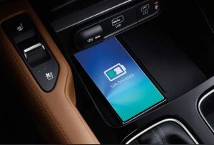 The interior of a 2023 Kia Telluride, parked near Orangeburg, South Carolina.